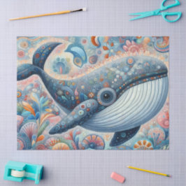 Whimsical Grått Whale Beach Coastal Decoupage