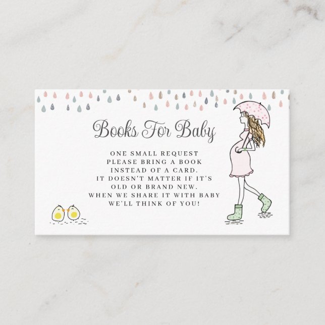 Whimsical Gravid Mammas Baby Shower Böcker för Beb Tilläggskort (Framsida)
