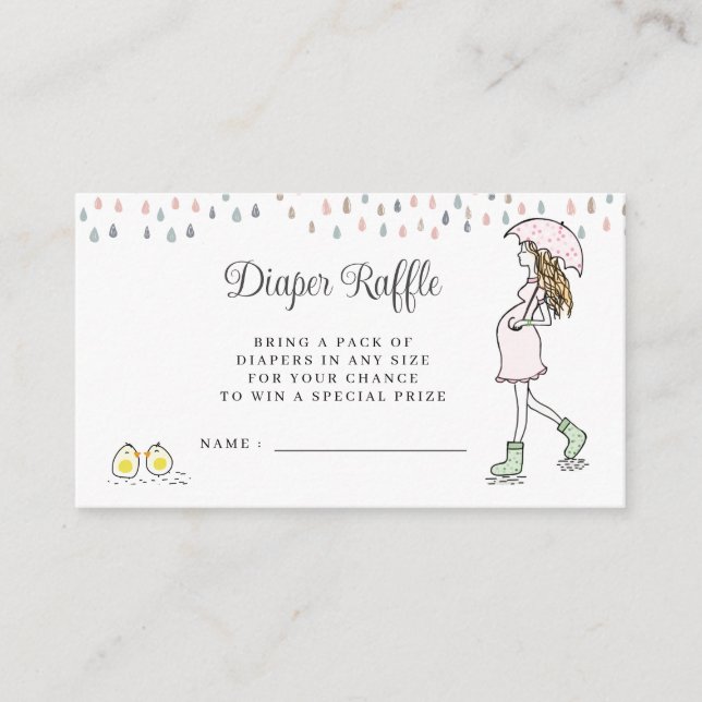 Whimsical Gravid Mor Babyshower Blöjlotteri Tilläggskort (Framsida)