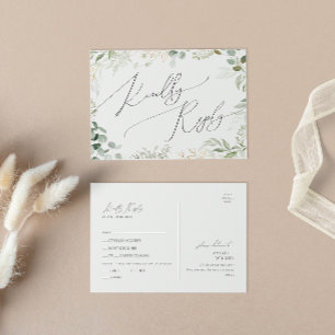Whimsical Grey Guld Menu Choice OSA Postcard Vykort