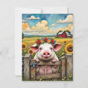 Whimsical Gris Vykort