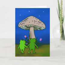 Whimsical Groda Söt Skogs Konst Vänskapskort