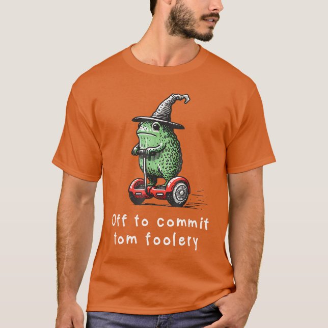 Whimsical Groda Trollkarl På väg att Commitom Dumh T Shirt (Framsida)