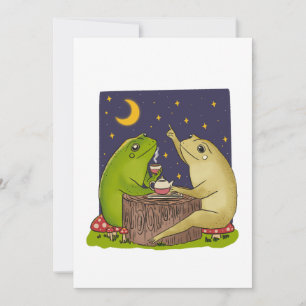 Whimsical Grodor Teasällskap På Natten Illustratio Inbjudningar