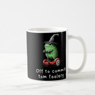 Whimsical grodshajk konstig magiker på väg att beg kaffemugg