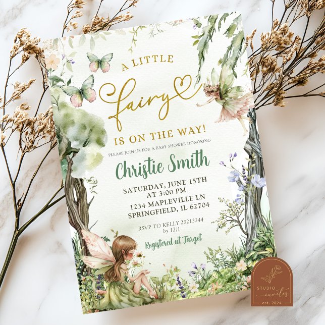 Whimsical Grönskande Skog Liten Fe Baby Shower Inbjudningar (Skapare uppladdad)