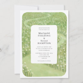 Whimsical Grönt Grass Wedding bjudande Inbjudningar
