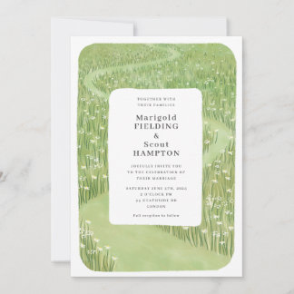 Whimsical Grönt Grass Wedding bjudande Inbjudningar