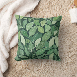 Whimsical Grönt Löv Kudde