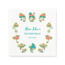 Whimsical Groovy Psychedelic Mushroom Birthday