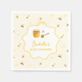 Whimsical Gul Bikupa Babyfirande Pappersservett