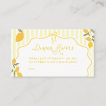 Whimsical gul citron baby shower blöja lotteri