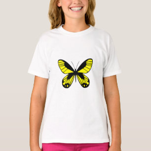 Whimsical Gul Fjäril Flicka Grafisk T-shirt Snygg