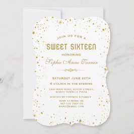 Whimsical Guld Starry Night Sweet 16 Inbjudningar