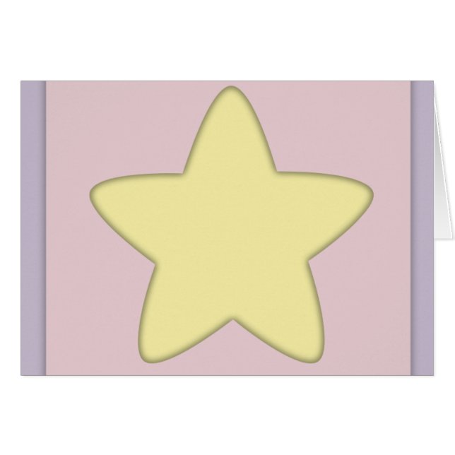 Whimsical Gult Star Hälsningskort (Framsidan Horizontal)
