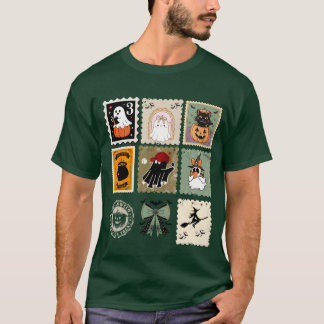 Whimsical Halloween Animal Stamp Collection friend T Shirt