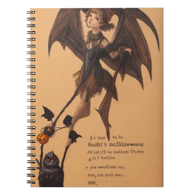 Whimsical Halloween Delight Fairy Thated Notebook Anteckningsbok (Framsidan)