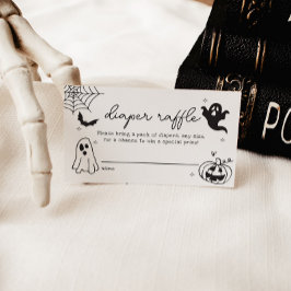Whimsical Halloween Doodles Diaper Raffle Tilläggskort