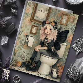 Whimsical Halloween Fairy and Cat Decoupage