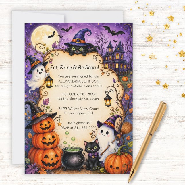 Whimsical Halloween-fest inbjudan (Skapare uppladdad)