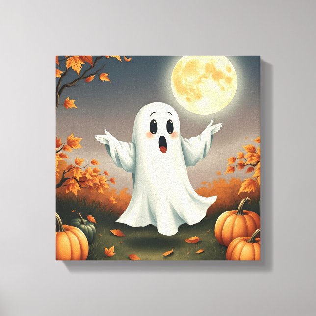 Whimsical Halloween Ghost, Halloween Ghost, Ghost, Canvastryck (Framsida)