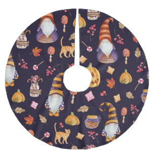 Whimsical Halloween: Gnomes & Pumpkins Julgransmatta Borstad Polyester