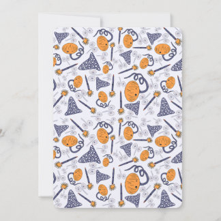 Whimsical Halloween Greeting Card – Magical Doodle Inbjudningar