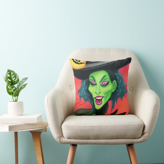 Whimsical Halloween-häxa Kudde (Stol)