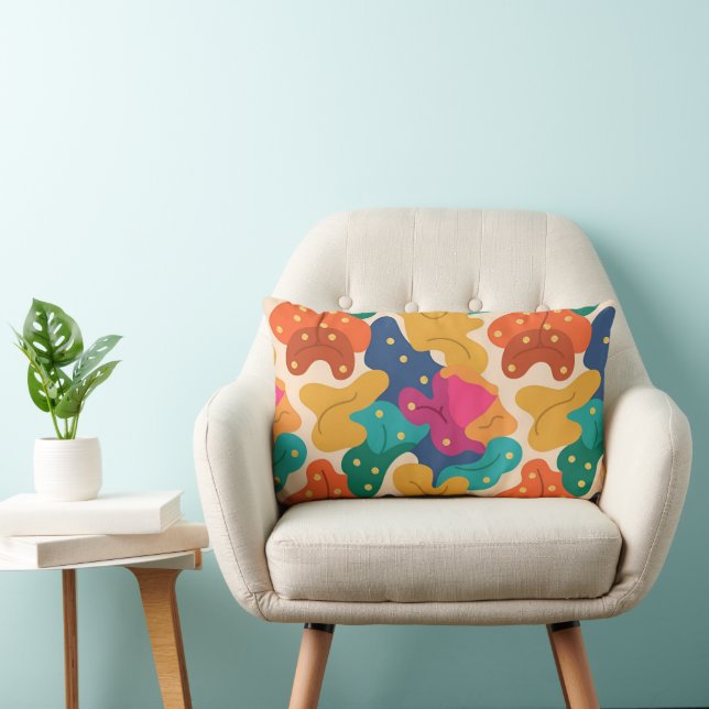 Whimsical Halloween Höst löv Sömlös Mönster Lumbarkudde (Stol)