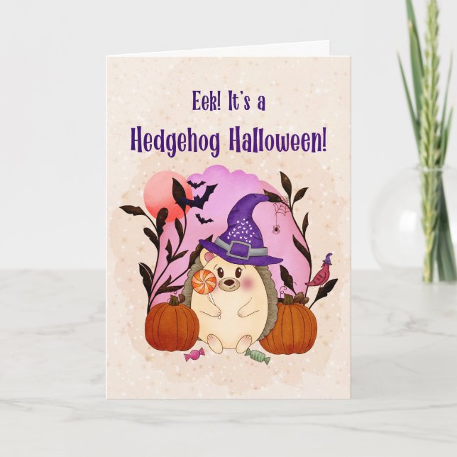 Whimsical Halloween Igelkott Halloween Kort (Framsida)