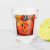 Whimsical Halloween Jack-O-Lantern Abstrakt Orange