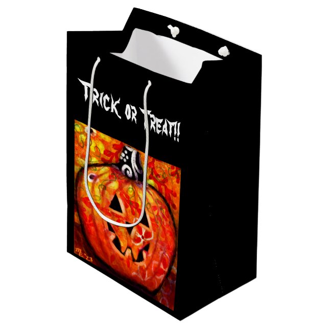 Whimsical Halloween Jack-O-Lantern Abstrakt Orange (Framsidan Vinklad)