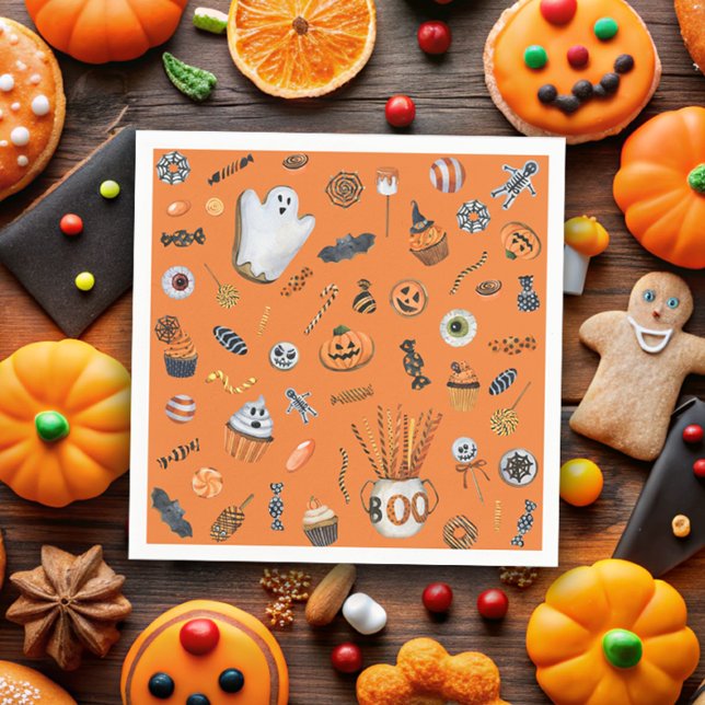 Whimsical Halloween Mönster Baby Shower Pappersservett (Skapare uppladdad)