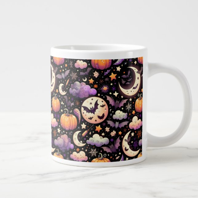 Whimsical Halloween Night Himmel Mönster Jumbo Mugg (Höger)