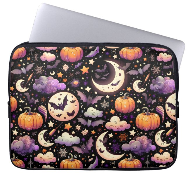 Whimsical Halloween Night Himmel Mönster Laptop Fodral (Framsidan)