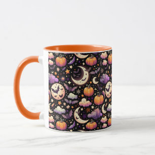 Whimsical Halloween Night Himmel Mönster Mugg