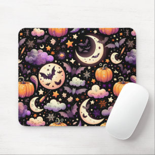 Whimsical Halloween Night Himmel Mönster Musmatta