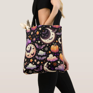 Whimsical Halloween Night Himmel Mönster Tygkasse