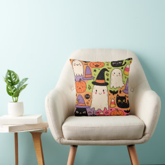 Whimsical Halloween - Pastell Spöklik Mönster Kudde