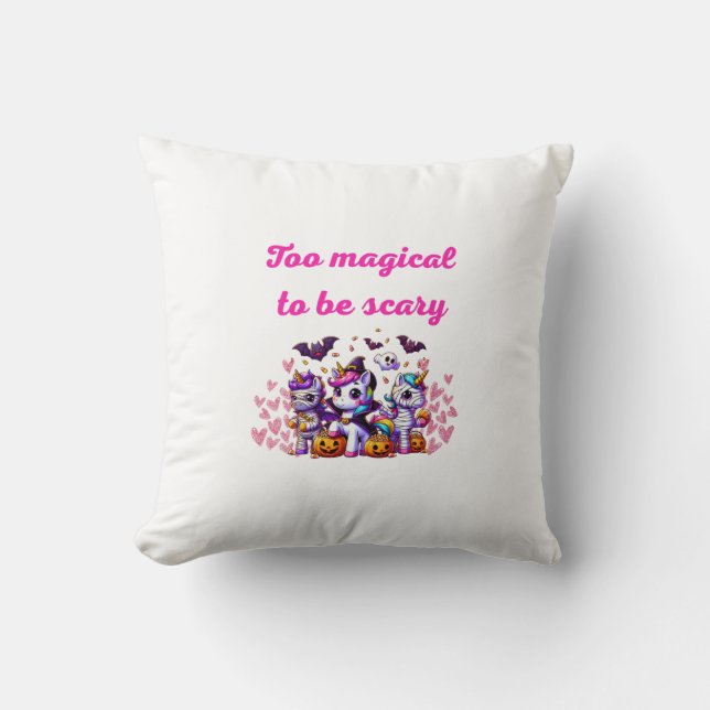 Whimsical Halloween Ponies Illustration – "Too Mag Kudde (Framsida)
