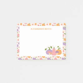 Whimsical Halloween Pumpkins and Mushroom Post-it Block