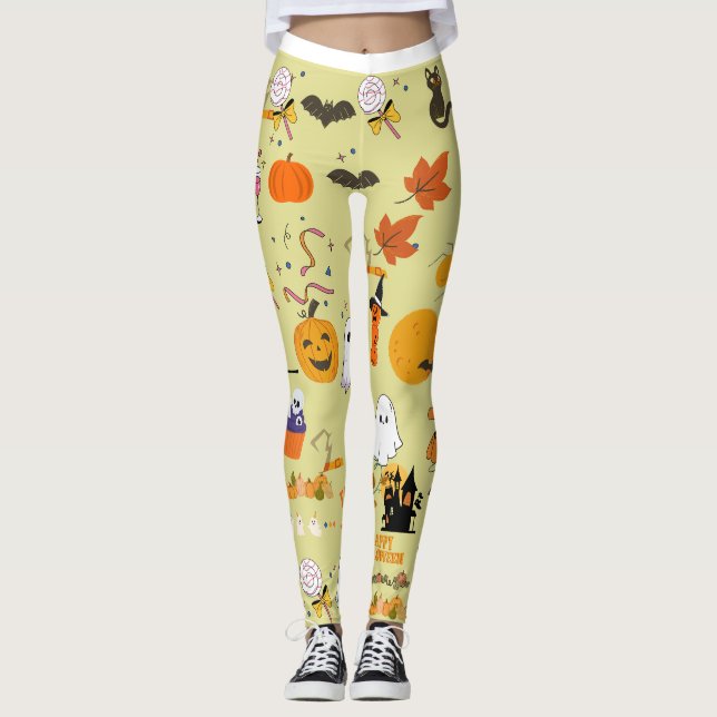 Whimsical Halloween Roligt Leggings (Framsida)