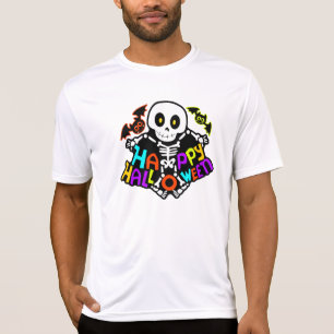 Whimsical Halloween-skelett och fladdermusdesign T Shirt