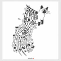 Whimsical Halloween Soar: Siamesiskt katt under fl