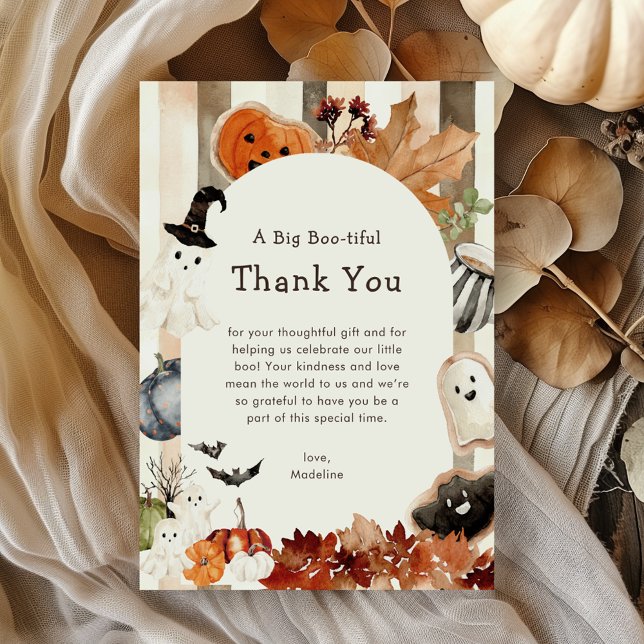 Whimsical Halloween-spöke Pumpa Baby Shower Tack Kort (Skapare uppladdad)