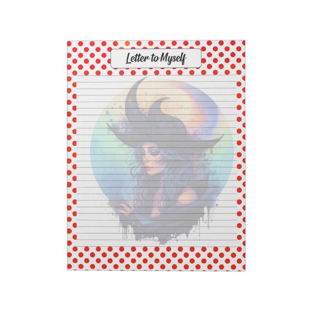 Whimsical Halloween Théed Brev to Self Anteckningsblock (Roterad)