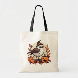 Whimsical Halloween Tiny Bird with Witch Hat Tygkasse