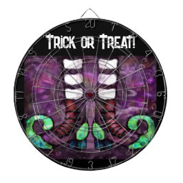 Whimsical Halloween Witch Boots Lila Grönt Darttavla