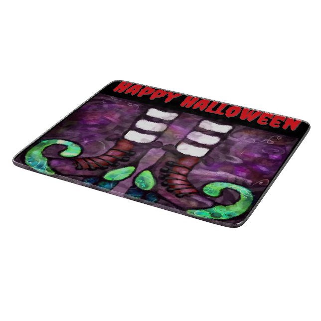 Whimsical Halloween Witch Boots Lila Grönt Red (Hörn)