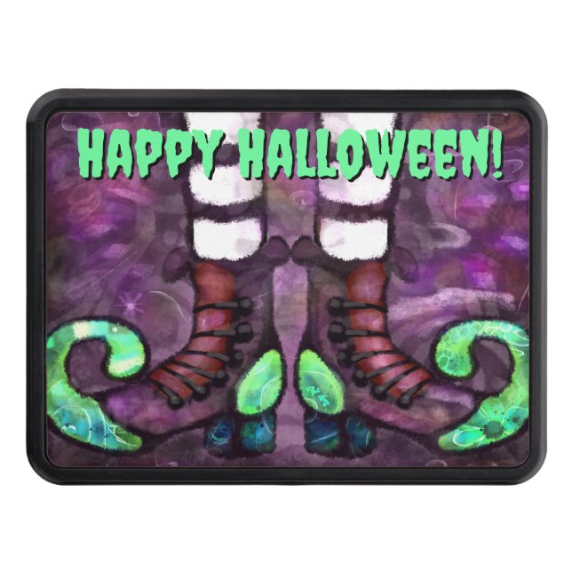 Whimsical Halloween Witch Boots Personlig Dragkroksskydd (Framsidan)